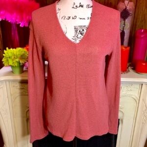 Zara Trafaluc Cotton Blend V Neck Pullover Sweater